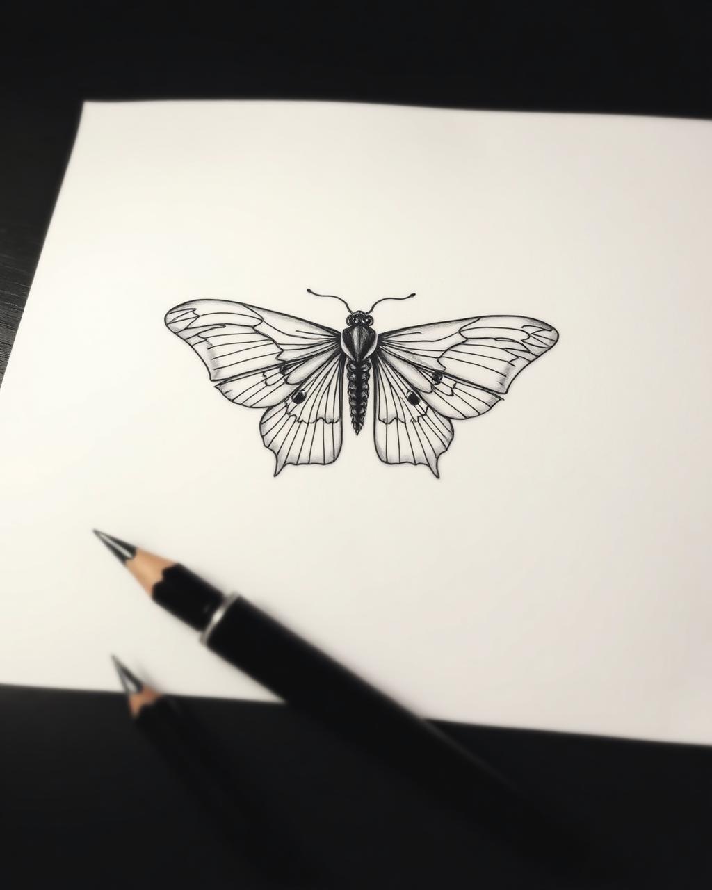 Tatuagem Mariposa Etérea — Fine Line